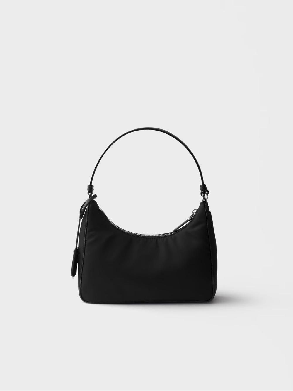 Prada Black Nylon Shoulder Bag with Logo Plaque - Picture 6 of 8